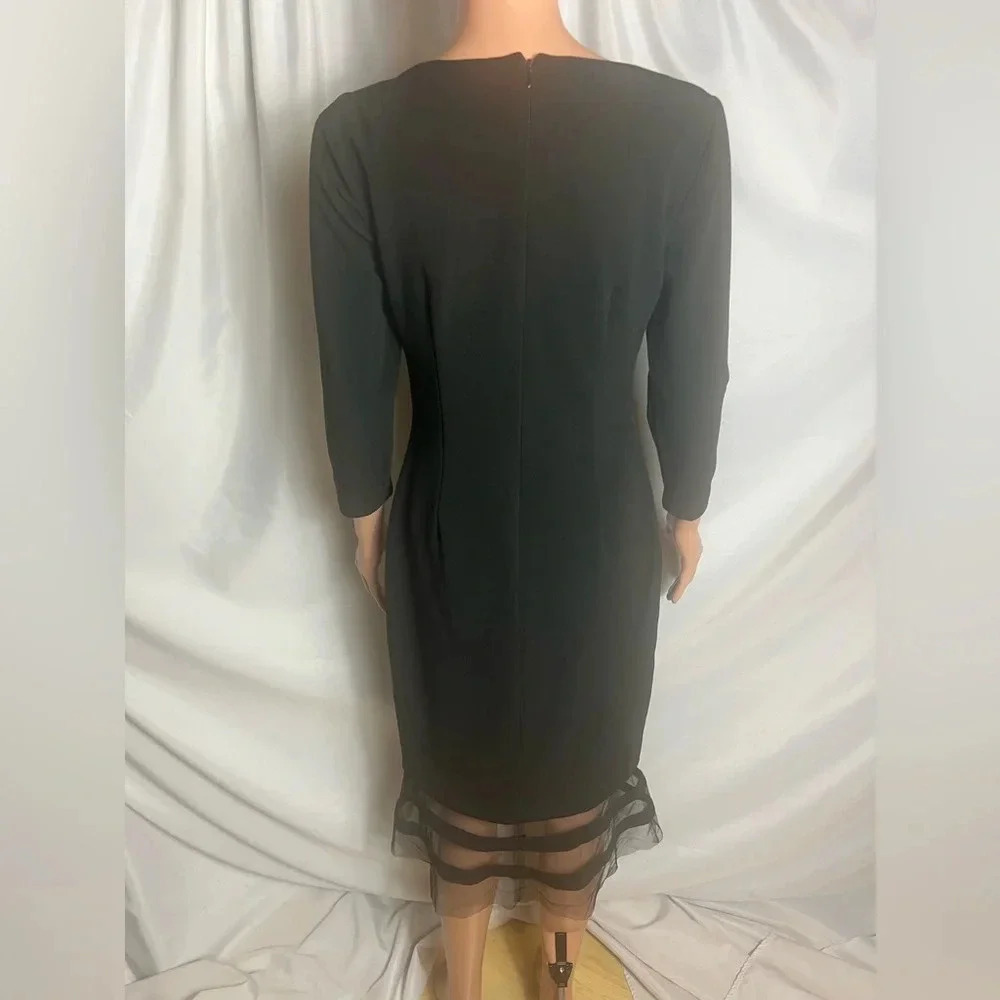 JS Collections Size 4 Womens Mesh Sweetheart Bodycon Dress In Black Formal Party - Picture 6 of 12